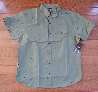 Mountain Hardware Greenstone Short Sleeve Shirt Men's XL Green Black Spots $75 • $29.99