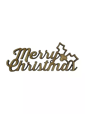 4x Merry Christmas Holly 7cm Wood Craft Embelishments Laser Cut Shape MDF  • £3.15