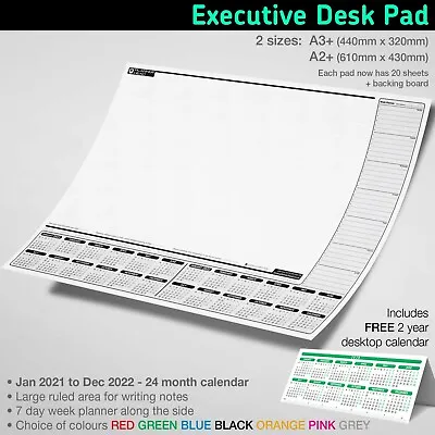 £14.99 • Buy A3+ Desk Pad Calendar Executive Jotter Week Planner ToDo Paper Notes✔Black Theme