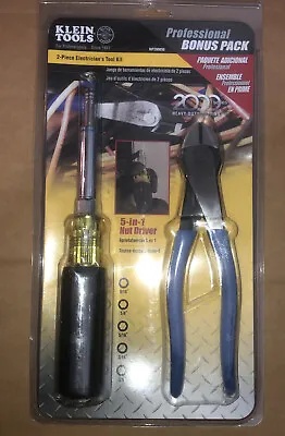 Klein 2 Piece Kit Mpz00030 5-in-1 Nutdriver 32801 & 8” Diagonal Pliers D2000-48 • $42.99