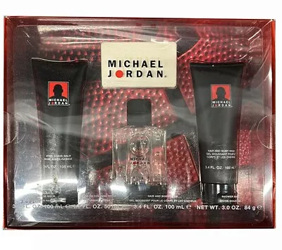 Michael Jordan Men 4 Pc Set-1.7 Oz Edc Sp+3.4oz Asbalm+h&b/wash+soap • $39.99