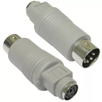 6 Pin Mini Din Female Socket To 5 Pin Male Keyboard Plug Adapter • £4.59