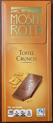 **NEW** ( 1 )  MOSER ROTH TOFFEE CRUNCH CHOCOLATE 5-BAR 4.4-oz PACK NEW • $10.99