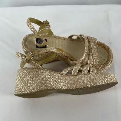 Vintage Mootsies Tootsies Y2K Chunky Woven Sandal In Neutral Size 9 • $30