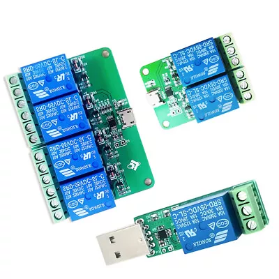 HID Drive Free USB/Micro USB 1/2/4CH 5V Relay Module 10A 250V AC / 10A 30V DC • $8.35
