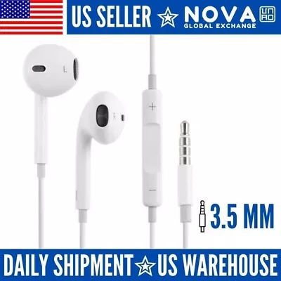 Earphones Headphones 3.5mm For Apple IPhone 6/5/4/iPad Pro/Air Wired Earbuds New • $4.95