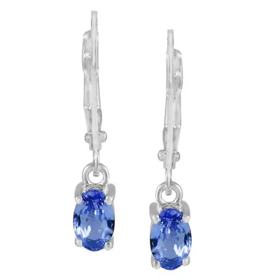 Tanzanite Earrings Real Pure Genuine 925 Solid Sterling Silver Gift • $196.70