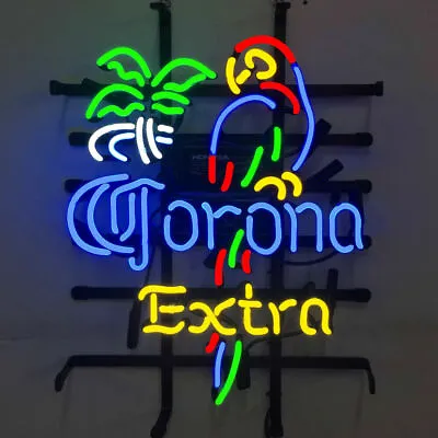 Corona Extra Parrot Palm Tree 20 X16  Neon Light Sign Store Decor Artwork Glass • $238.99