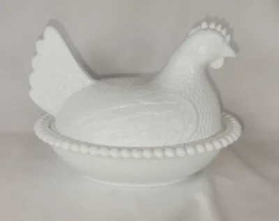 Indiana Milk Glass Hen On A Nest Lidded Bowl MIlk Glass White 7  • $22.91