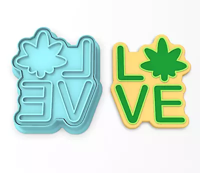 £18.29 • Buy Marijuana Love Cookie Cutter & Stamp #1 | Weed Dope Mary Jane Smoke Pipe Pot