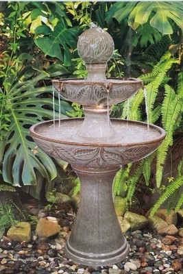 £129.99 • Buy Ceramic Water Fountain Tiered Cascading Pump Feature Garden Bird Bath Waterfall