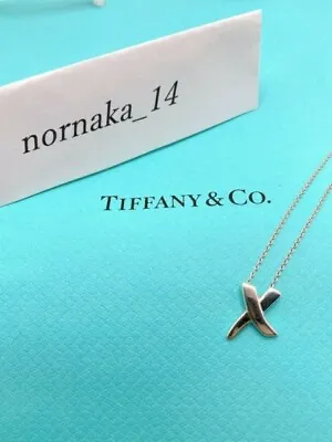 $69.99 • Buy Near MINT Tiffany & Co.Paloma Picasso Top Cross Kiss Necklace Silver 925 No Box