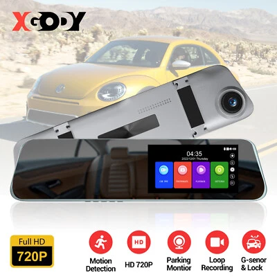 $37.49 • Buy XGODY 4.5'' Mirror Car Dash Cam DVR Touch Rear View Camera Video Recorder 1080P