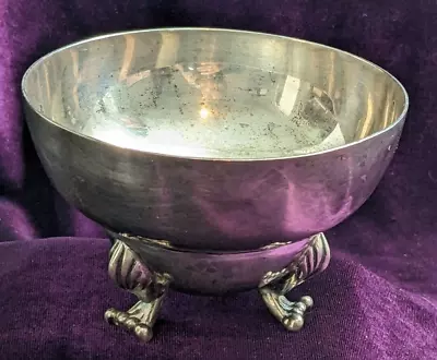 UNIQUE MODERNIST GEORG JENSEN Or LA PAGLIA STERLING SILVER FOOTED BOWL 154 GRAMS • $375