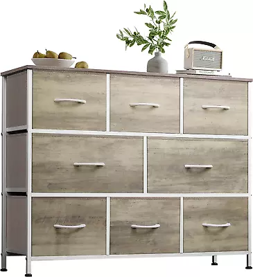 Fabric Dresser For Bedroom Storage Drawer Unit Bedroom Dresser TV Stand For 32 • $94.59