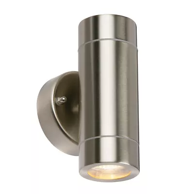 £18.99 • Buy Saxby Palin Up/Down Stainless Steel Outdoor Garden Security GU10 Wall Light IP44