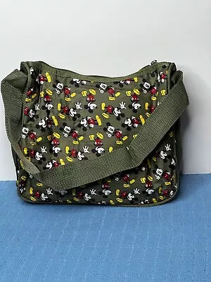 Disney Womens Mickey Mouse Olive Green Canvas Bag Purse • $8.95