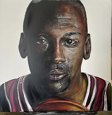 Michael Jordan Acrylic Painting Canvas Original Hand Painted 36”x 36” • $1500