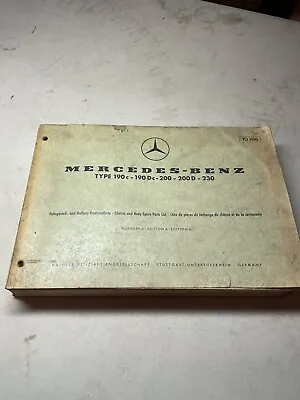 Mercedes Benz 1965 Spare List Parts Catalog Type 190c 190DC 200 200D 230 • $199