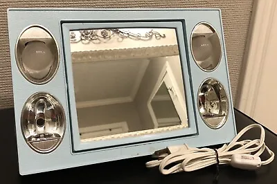 Vintage Bercy Mirror Go Lightly Lighted Makeup Mirror - Baby Blue • $29.95