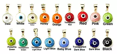 $23.19 • Buy 14K Yellow Gold Evil Eye Good Luck Necklace Pendant Charm