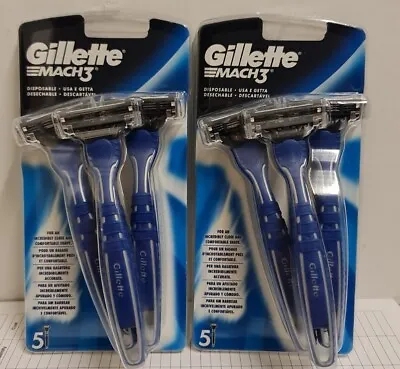 Gillette Mach3 Disp Razors Mens  5 Pack Or 10 Pack • £9.99