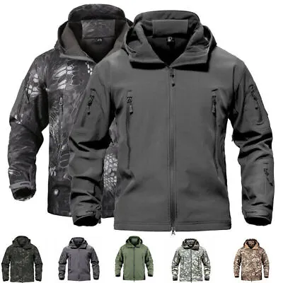 £23.49 • Buy Mens Soft Shell Jacket Army Military Jacket Waterproof Tactical Windbreaker Coat