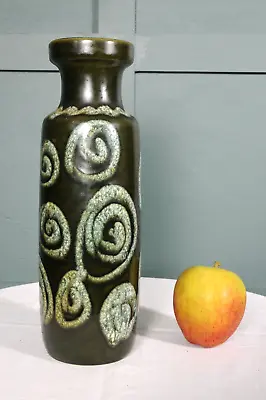 Vintage Pottery Mid Century West German Fat Lava Vase Scheurich  206-28 1970's • £40