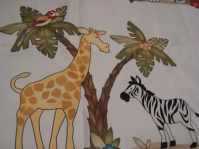 New Home Trends Kids JUNGLE SHOWER CURTAIN Fabric 70  X 70  Lg W/ Monkey Hooks • $21.99