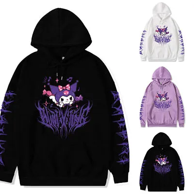 Womens Hoodies Cute Kuromi Cartoon Sweatshirt Kawaii Casual Pullover Hooded Tops • £13.31