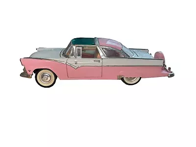 ROAD TOUGH 55 FORD FAIRLANE Crown Victoria Model Car 1955 Pink / White 1:18 • $24.95
