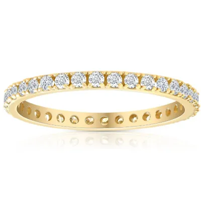 10k Yellow Gold Natural 0.45Ct White Diamond Eternity Princess Mariana Ring • $357.48