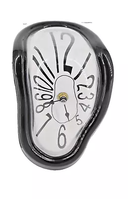 Surrealist Salvador Dali Style Melting Wall Clock Shelf Black Surround • $18.50