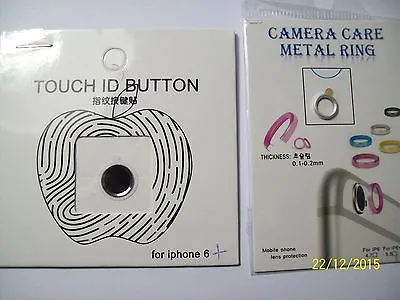 Support Touch ID Home Button Or Camera Lens  Sticker For Apple IPhone 6/6Plus UK • £2.09