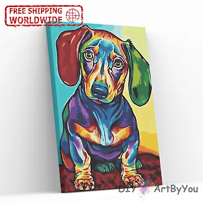 Paint By Numbers Canvas Art Draw Artist Painting Oil Kit Home Decor Cute Dog • $12.30