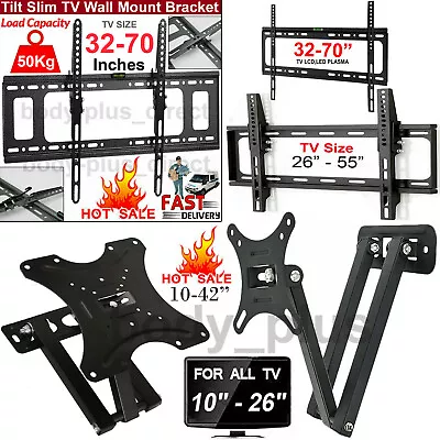 TV WALL BRACKET Mount Tilt & Swivel 10-26 /26-55 /14-42  Inches LCD LED Plasma • £10.35