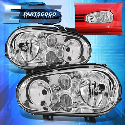 For 99-06 VW Golf GTI MK4 R32 Clear Headlights Set + Built-in Projector Fog Lamp • $96.99