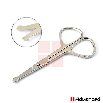 Mini Mustache Eyebrow Nose Ear Hair Remover Scissors Trimmer Safety Baby Tips CE • $6.32