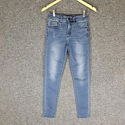 Decjuba Womens Denim Jeans Size 8 Blue Mid Rise Pockets Stretch • $29.95