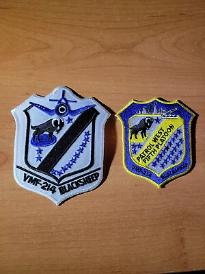 A Set Of VMF-214 Black Sheep Patches & Lapel Pin • $35