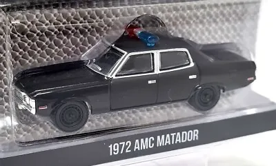 Greenlight 1/64 - AMC Matador 1972 Police Car Black Diecast Model Car • $31.66
