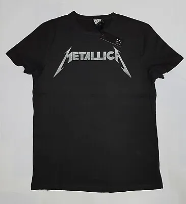 Metallica Black T-shirt Silver Logo Amplified • £19.99