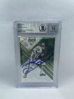 Mike Ditka Signed 2016 Donruss Elite Football Green #/99 Card Beckett 10 Auto 2 • $59.99