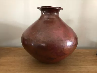 Vintage Copper Vase Santa Clara Del Cobre Mexico - Hammered 12  Tall • $774