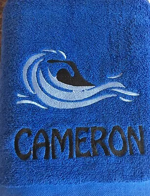£18 • Buy Personalised Embroidered Swimmer Bath Beach Swimming Towel