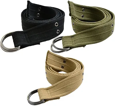 D Ring Military Pistol Style Belt 1.5  Heavy Duty Vintage Army Tactical Grommets • $15.99