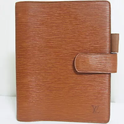 Auth VTG Louis Vuitton Brown EPI Leather Agenda GM Day Planner Cover R20213 MI09 • £159.03