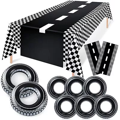 10 Pcs Racing Car Party Supplies Checkered Racing Party Decorations Include C... • $43.44