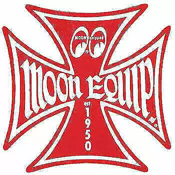 Mooneyes Red Iron Cross  Sticker Rat Hot Rod Gasser  Bike Vtg  Buggy • $7.10