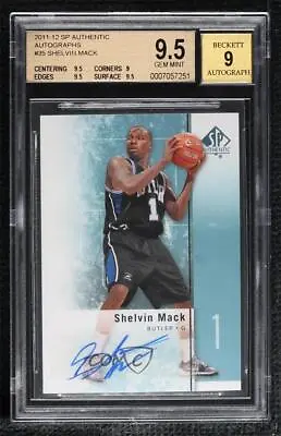 2011-12 SP Authentic Auto Shelvin Mack #35 BGS 9.5 GEM MINT Auto • $26.70